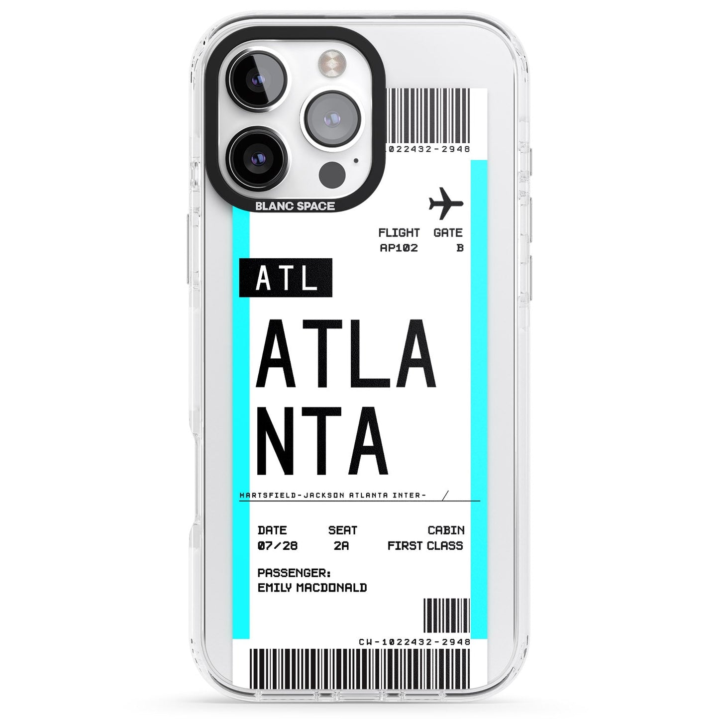 Personalisierte Atlanta-Bordkarte