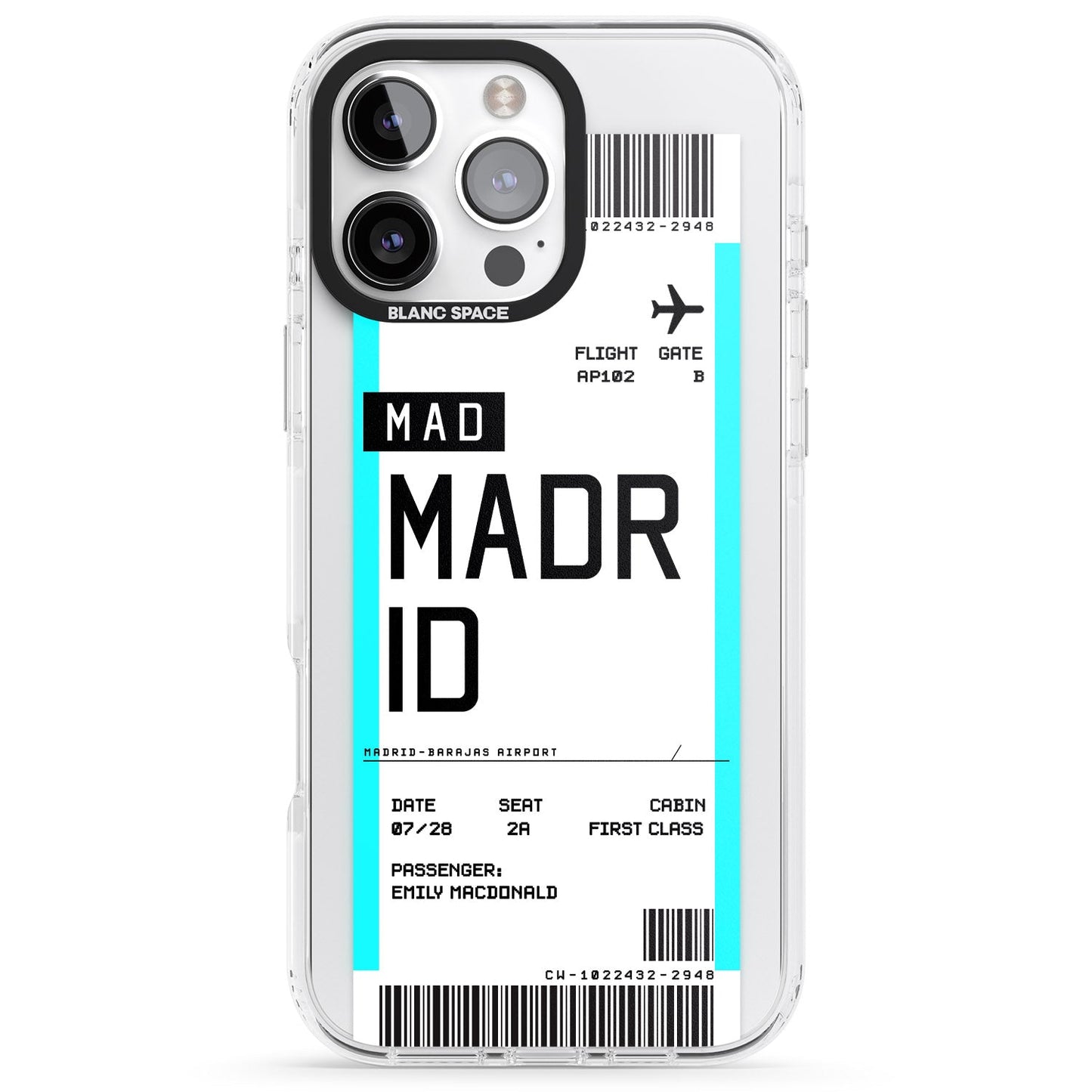 Personalised Madrid Boarding Pass