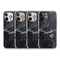 Personalised Black Marble Heart