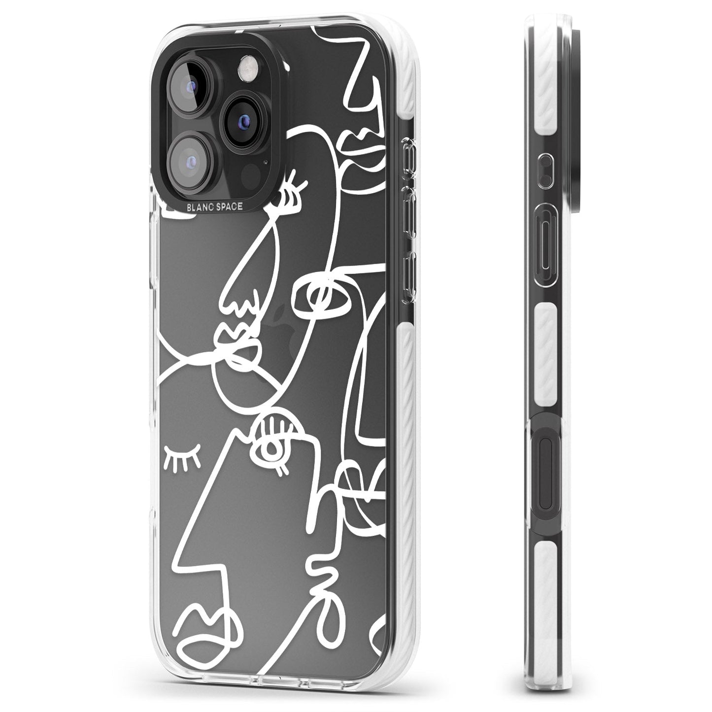 Abstract Line Art White Clear