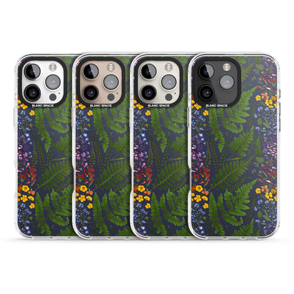 Busy Floral And Fern Design Navy