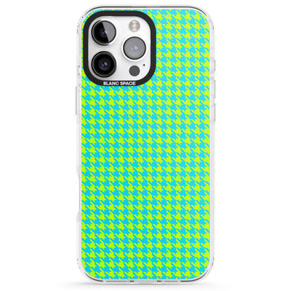 Neon Lime & Turquoise Houndstooth
