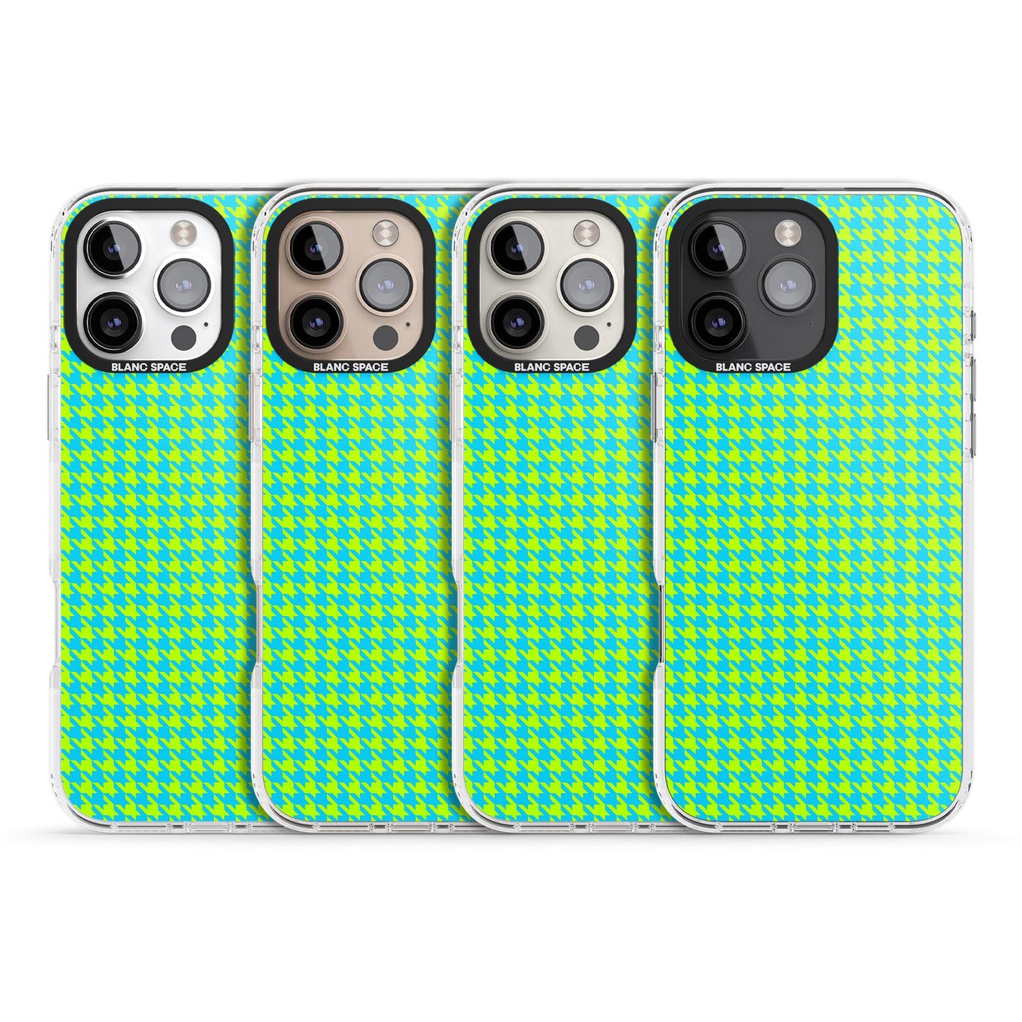 Neon Lime & Turquoise Houndstooth