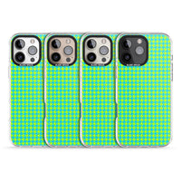 Neon Lime & Turquoise Houndstooth