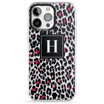 Personalised Clear Pink Leopard Monogram
