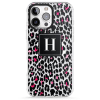 Personalised Clear Pink Leopard Monogram
