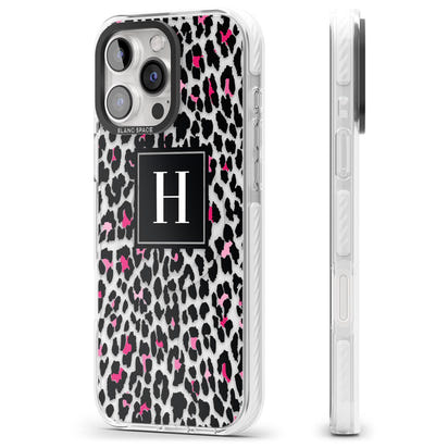 Personalised Clear Pink Leopard Monogram