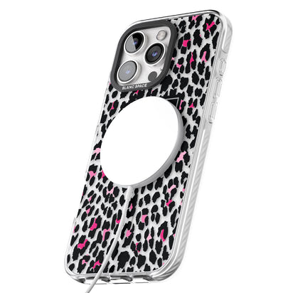Personalised Clear Pink Leopard Monogram