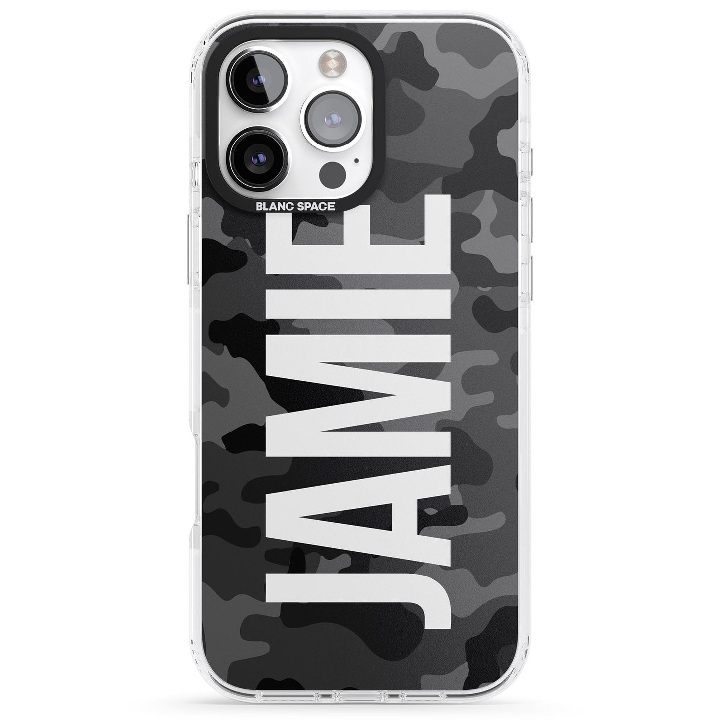 Personalised Black Camo Name Vertical
