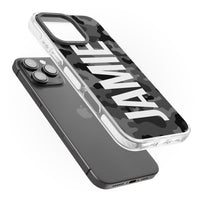 Personalised Black Camo Name Vertical