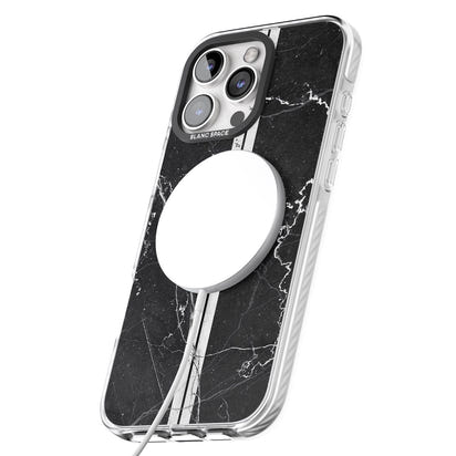 Personalised Black Marble Stripe Initials