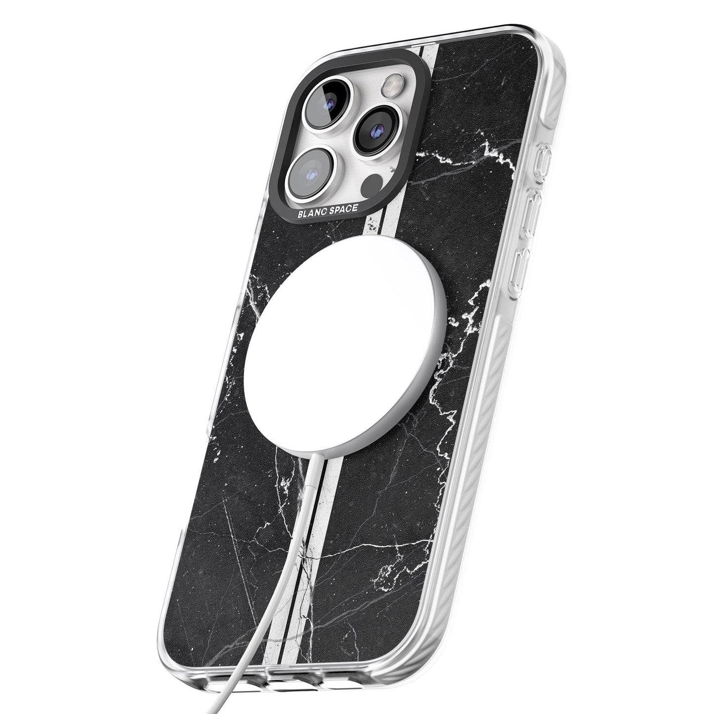 Personalised Black Marble Stripe Initials