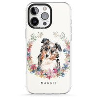 Personalised Australian Shepherd Floral Portrait