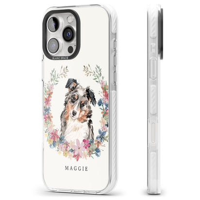 Personalised Australian Shepherd Floral Portrait