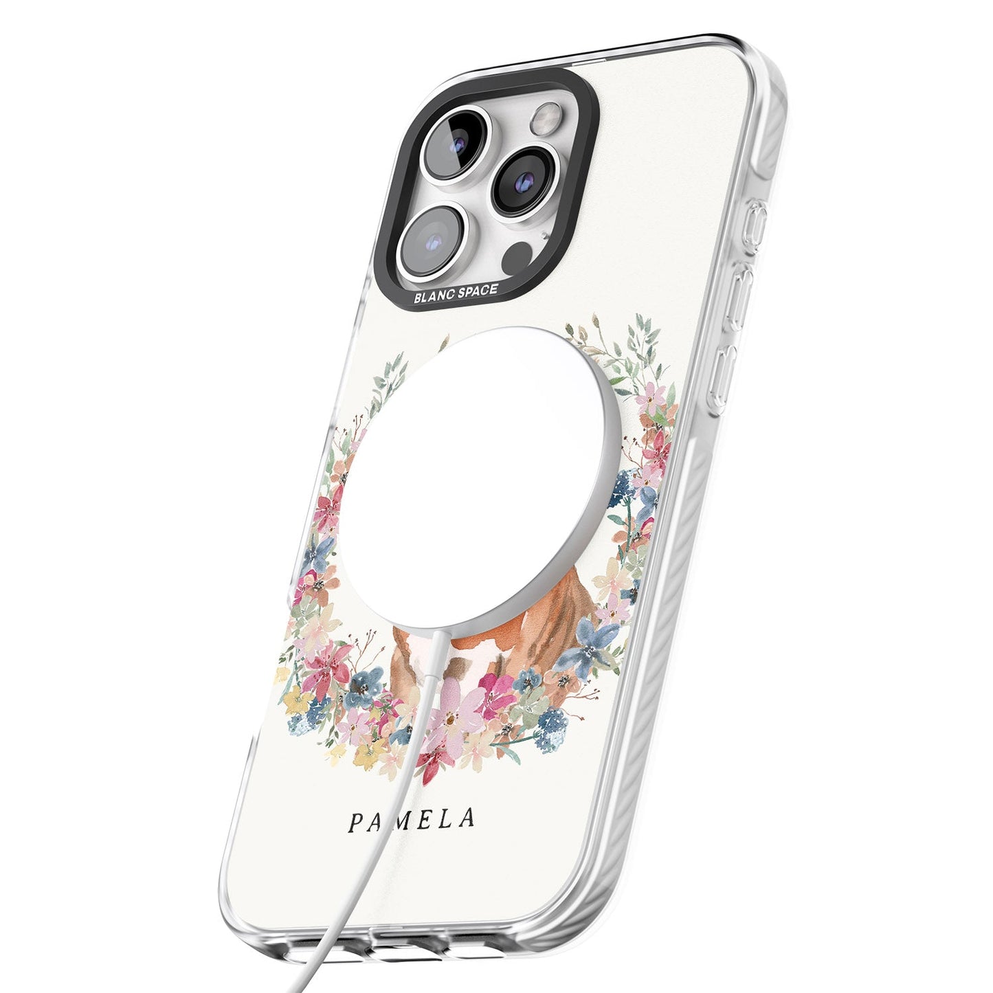 Personalised English Bulldog Floral Portrait