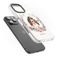 Personalised Cocker Spaniel Floral Portrait