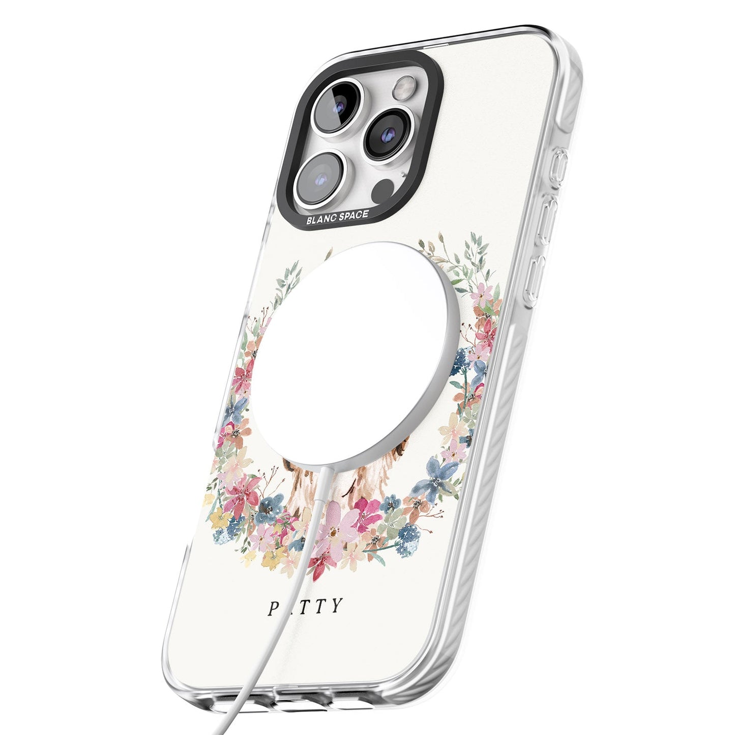 Personalised Cocker Spaniel Floral Portrait