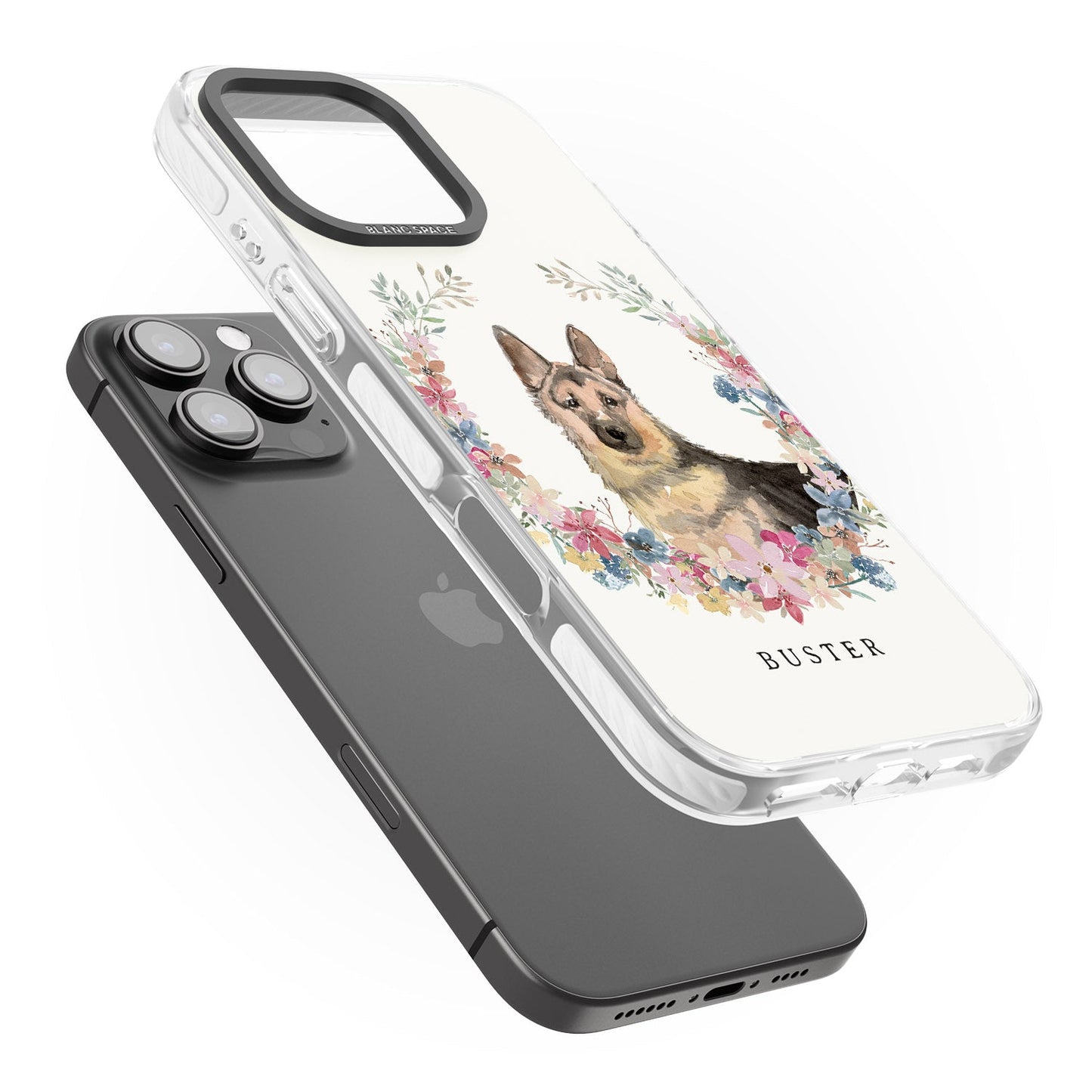 Personalised German Shepherd Floral Portrait