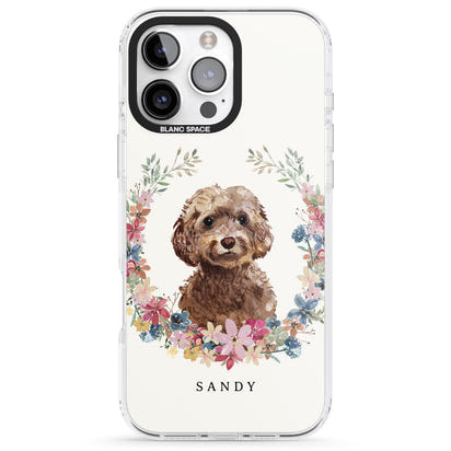 Personalised Brown Cockapoo Floral Portrait