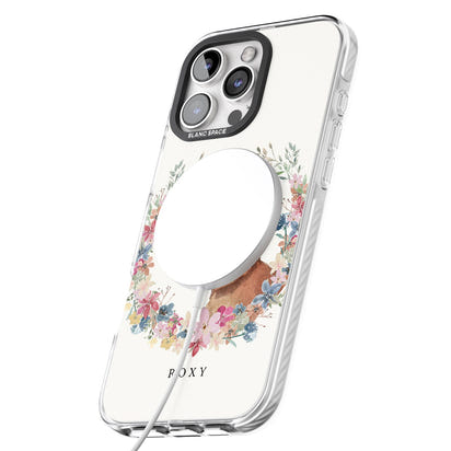 Personalised Tan Dachshund Floral Portrait