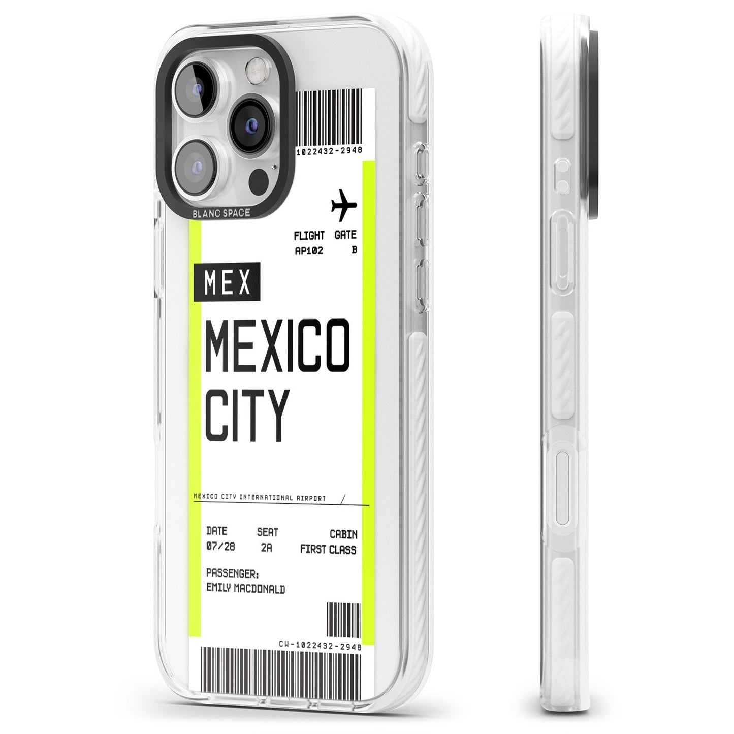 Carte d'embarquement personnalisée pour Mexico