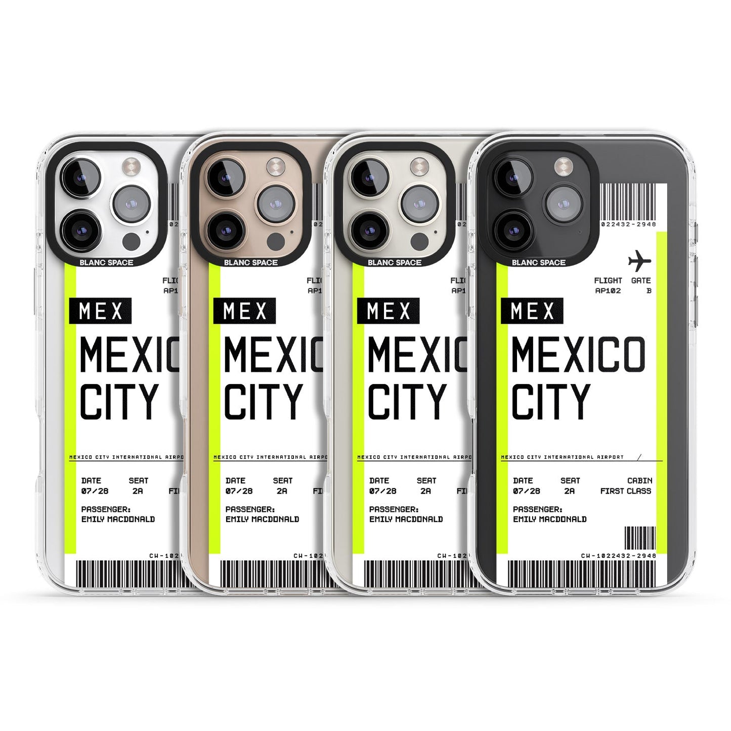 Carte d'embarquement personnalisée pour Mexico