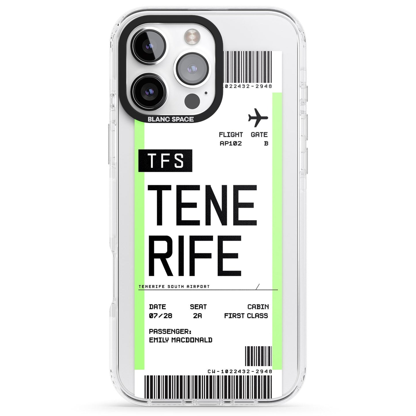 Personalised Tenerife Boarding Pass