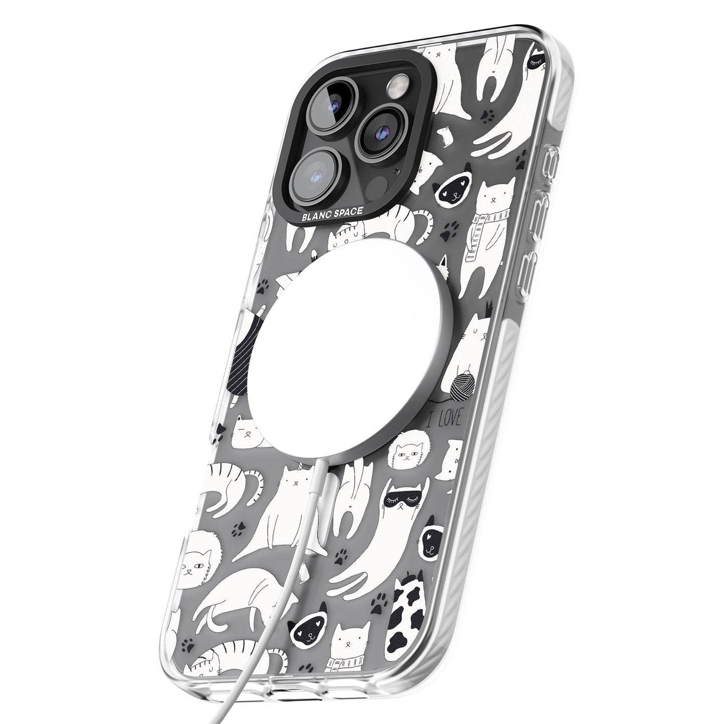 Cartoon Cat Collage Black & White