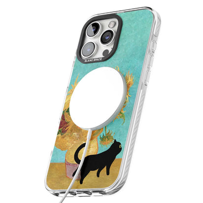 Cat with Van Gogh's Sunflowers