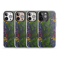 Busy Floral And Fern Design Navy