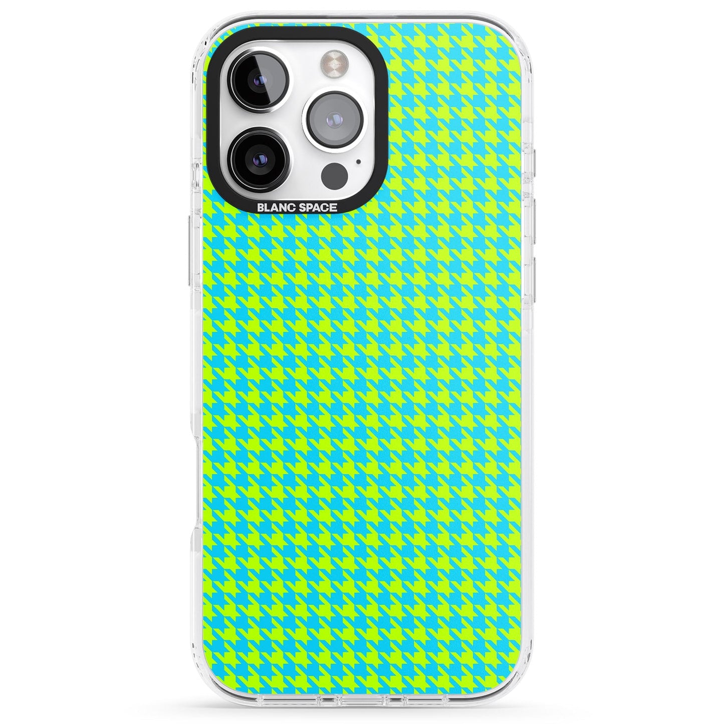 Neon Lime & Turquoise Houndstooth