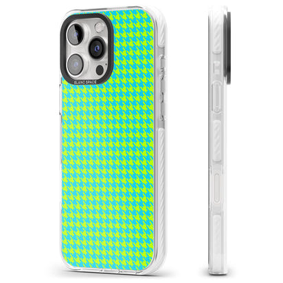 Neon Lime & Turquoise Houndstooth