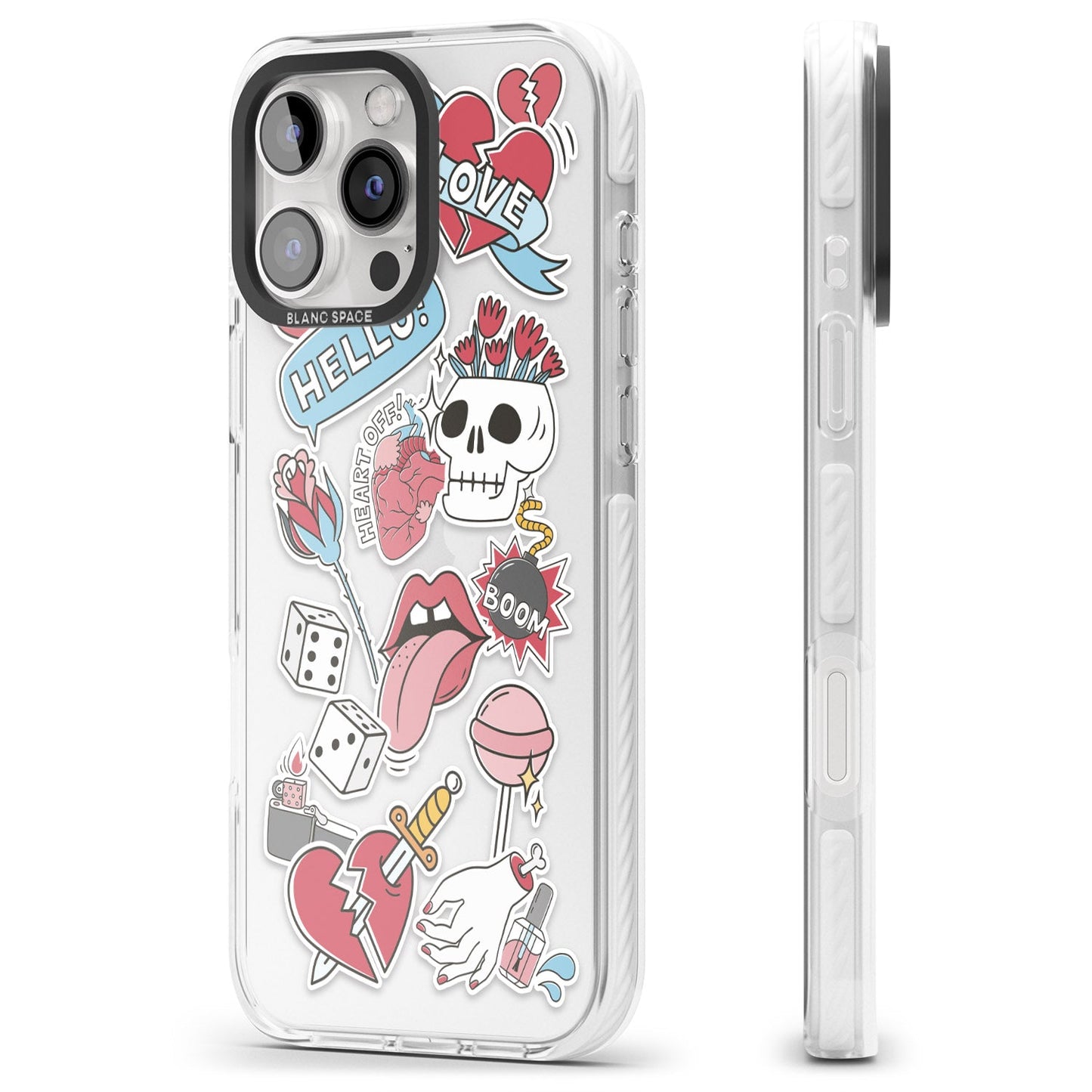 Autocollants Crâne et Fleurs