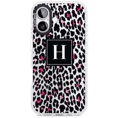 Personalised Clear Pink Leopard Monogram