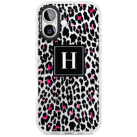 Personalised Clear Pink Leopard Monogram
