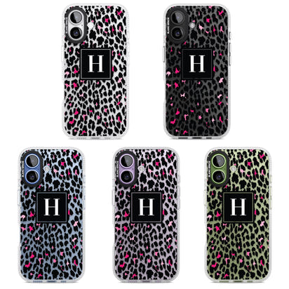Personalised Clear Pink Leopard Monogram
