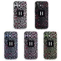 Personalised Clear Pink Leopard Monogram