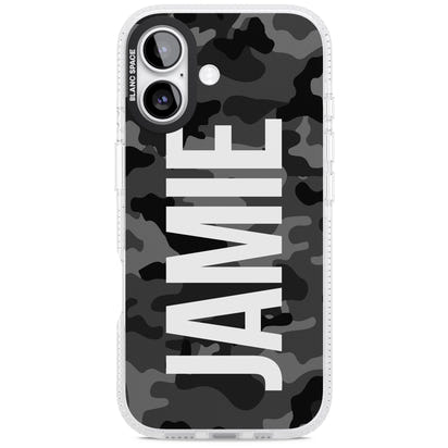 Personalised Black Camo Name Vertical