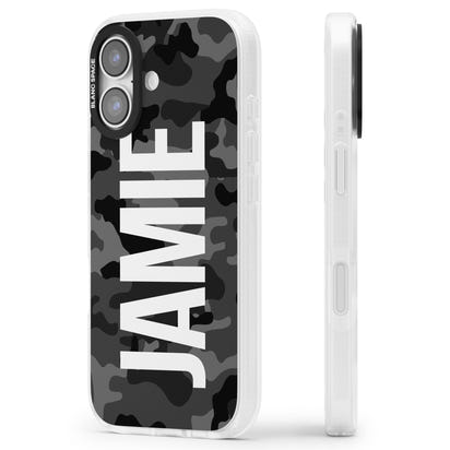 Personalised Black Camo Name Vertical