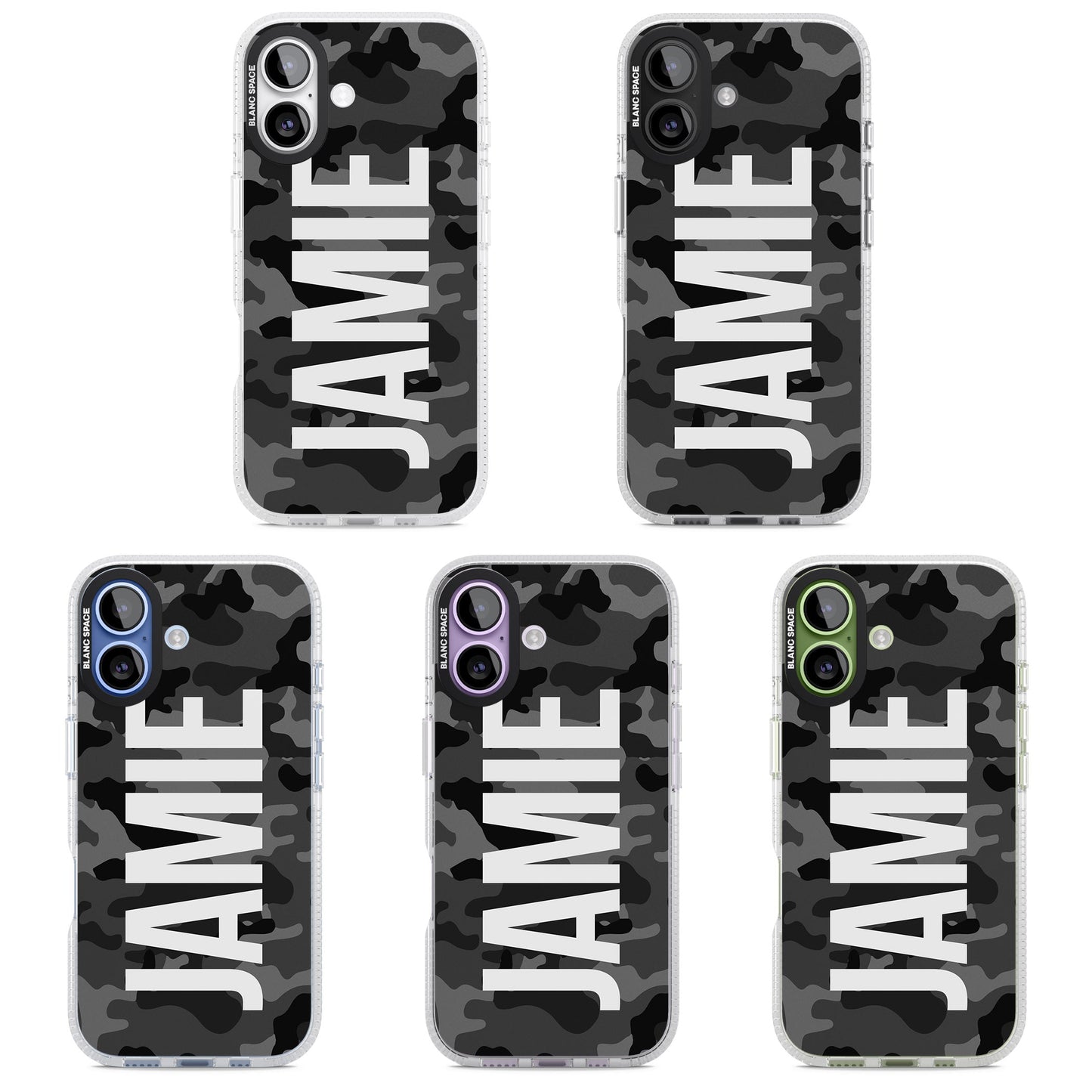 Personalised Black Camo Name Vertical