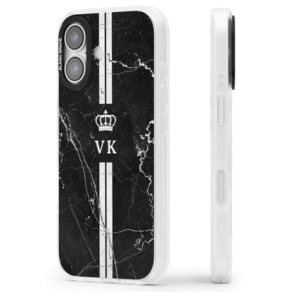Personalised Black Marble Stripe Initials