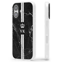 Personalised Black Marble Stripe Initials