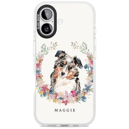 Personalised Australian Shepherd Floral Portrait