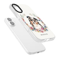 Personalised Australian Shepherd Floral Portrait