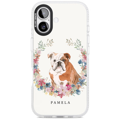 Personalised English Bulldog Floral Portrait