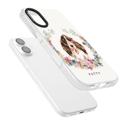 Personalised Cocker Spaniel Floral Portrait