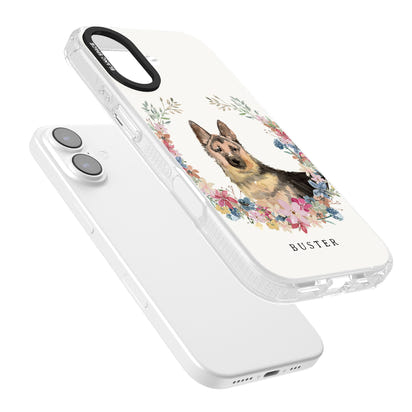 Personalised German Shepherd Floral Portrait