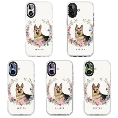 Personalised German Shepherd Floral Portrait