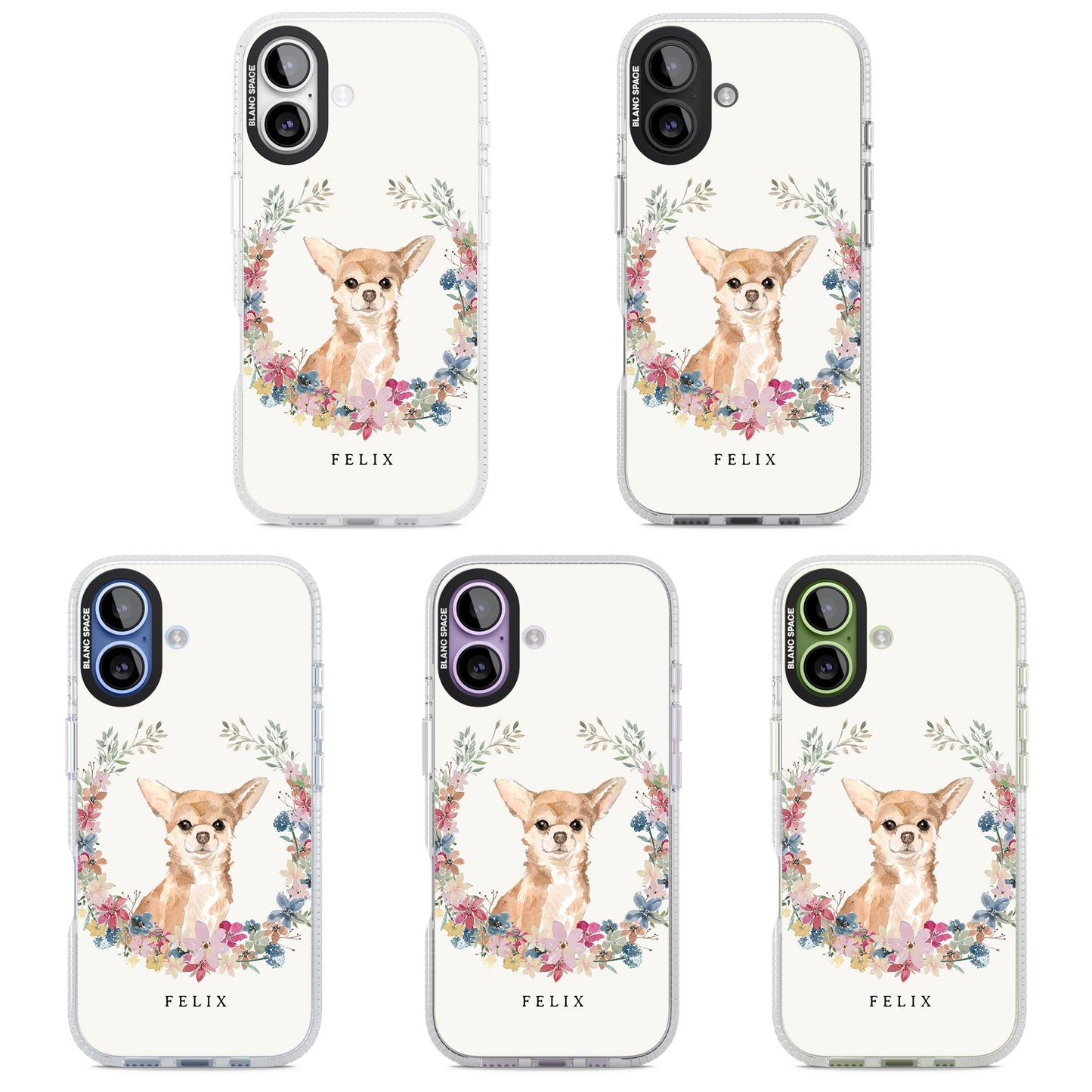 Personalised Chihuahua Floral Portrait