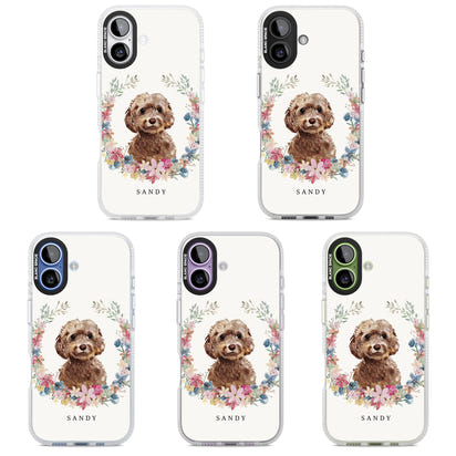 Personalised Brown Cockapoo Floral Portrait